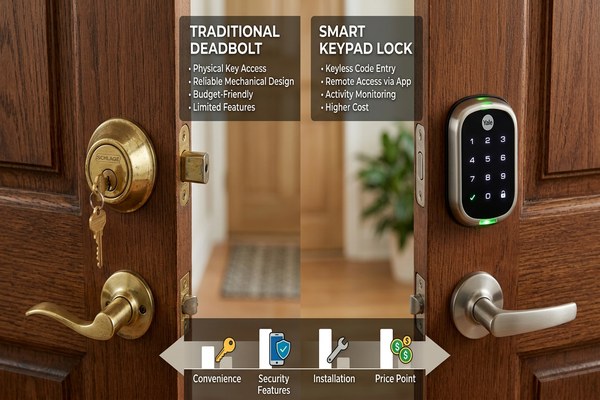 Smart lock versus traditional deadbolt comparison